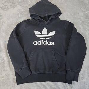 Adidas Sweatshirt Mens Small Black Hoodie Chest Activewear‎ Streetwear Casual